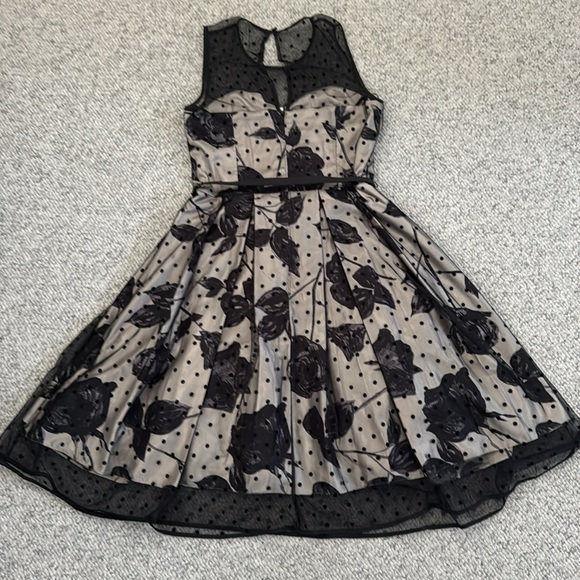 Eliza J Dresses & Skirts - ⚡️HP⚡️Polka Dot Mesh Print  Fit and Flare Dress